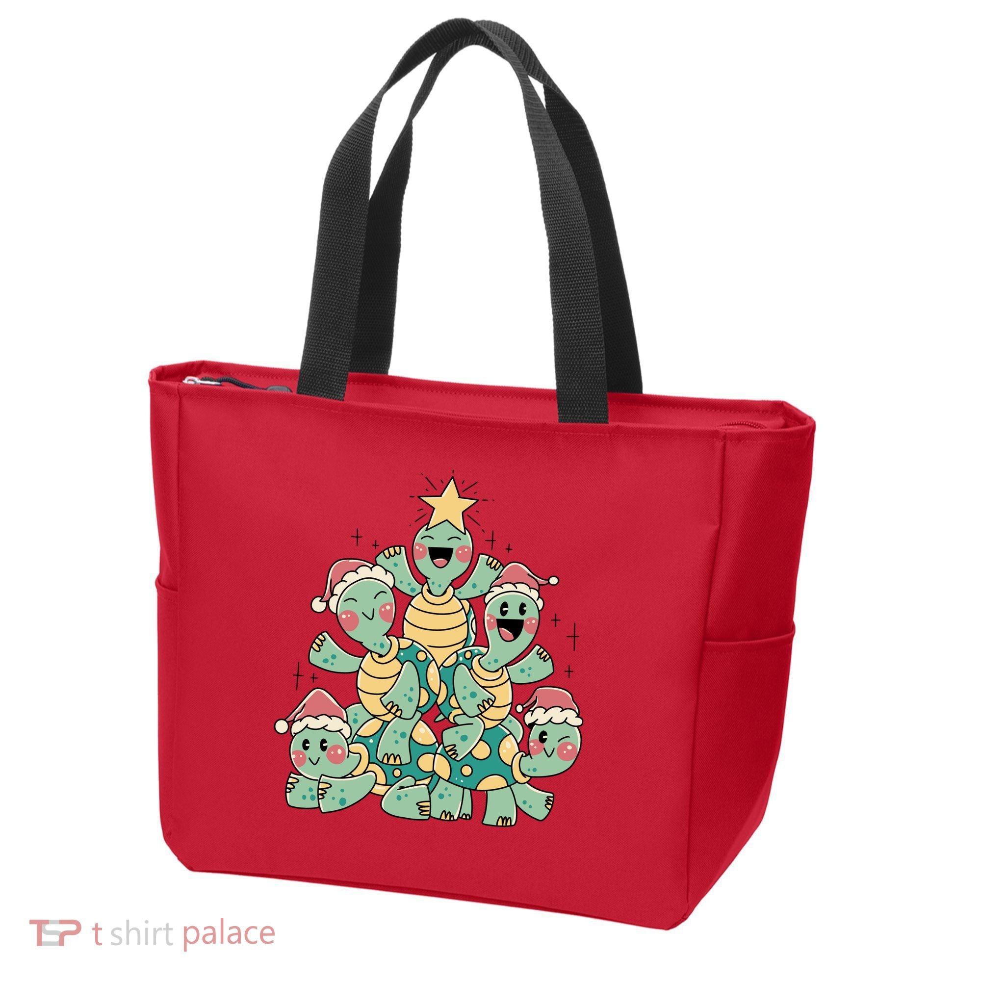 Christmas Turtles Holiday Tree Tote Bag