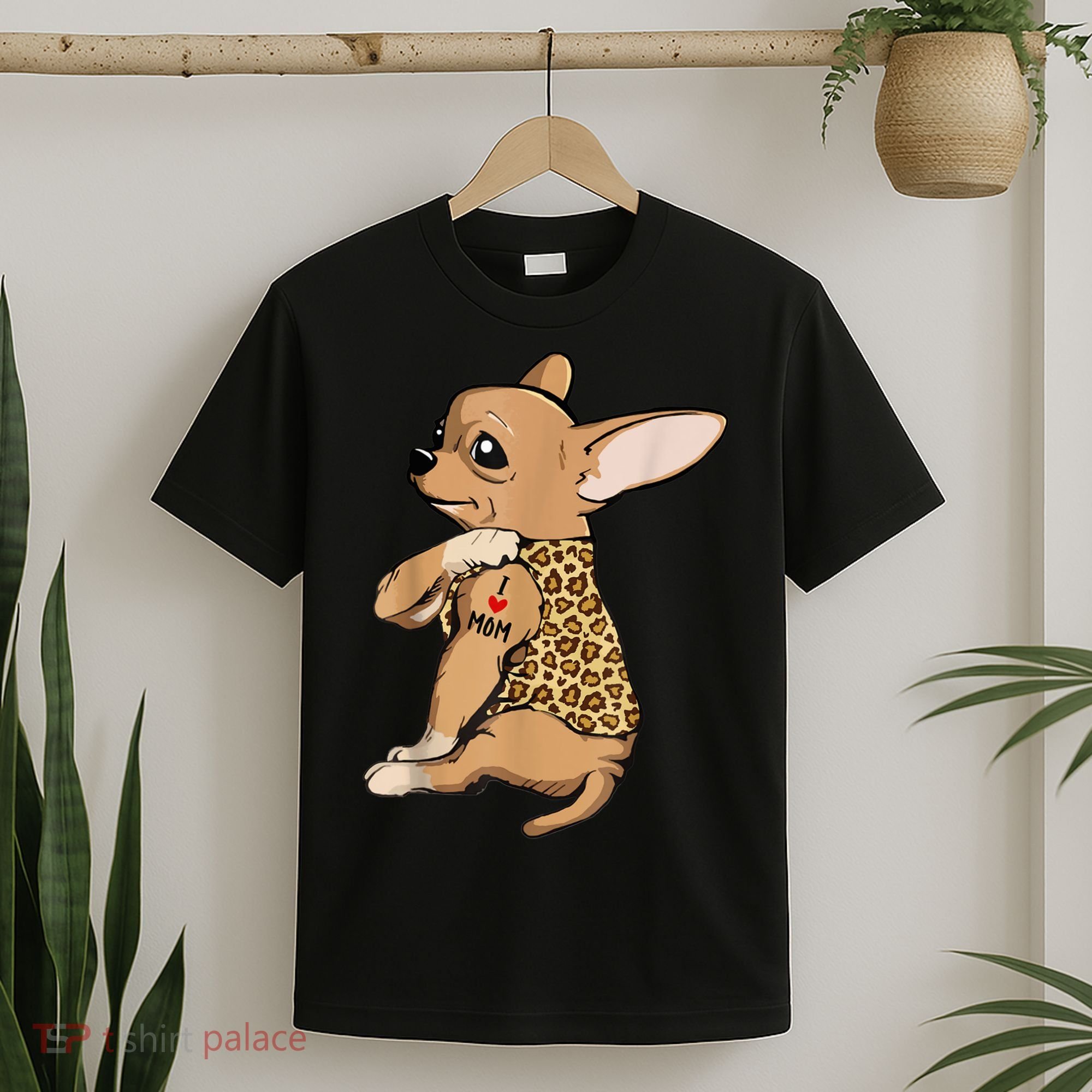 Chihuahua Tattoo I Love Mom T-Shirt