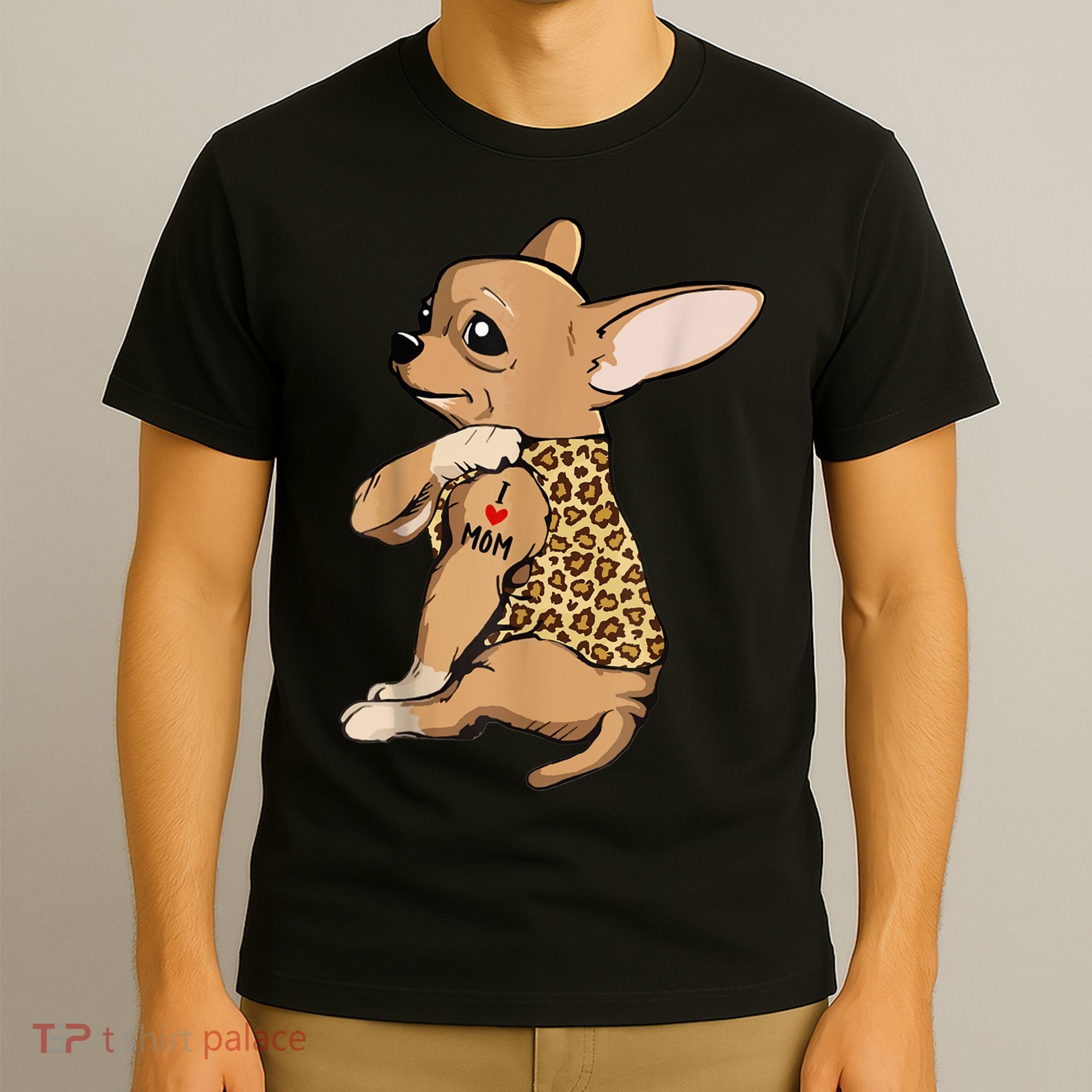 Chihuahua Tattoo I Love Mom T-Shirt