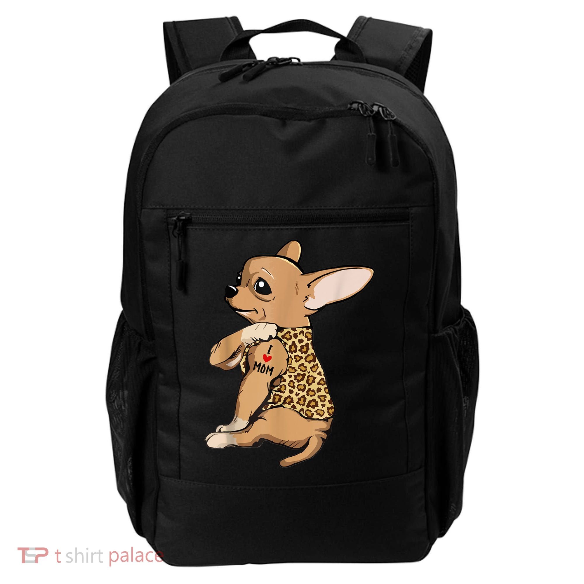 Chihuahua Tattoo I Love Mom Backpack