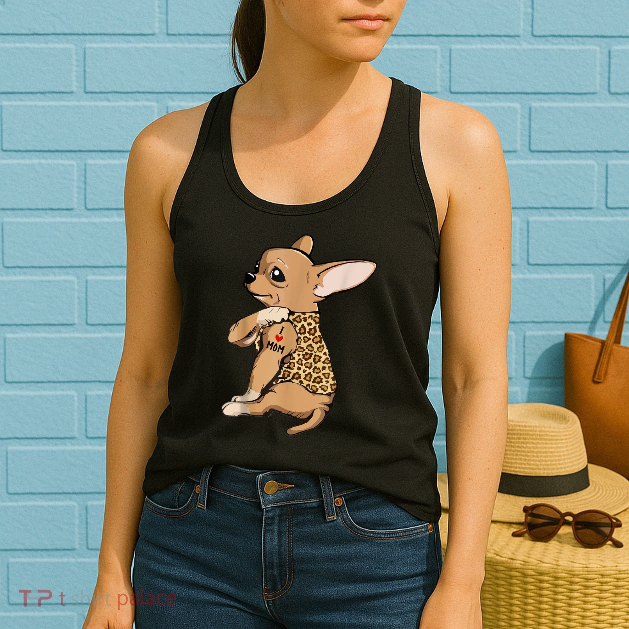 Chihuahua Tattoo I Love Mom Women's Tank Top