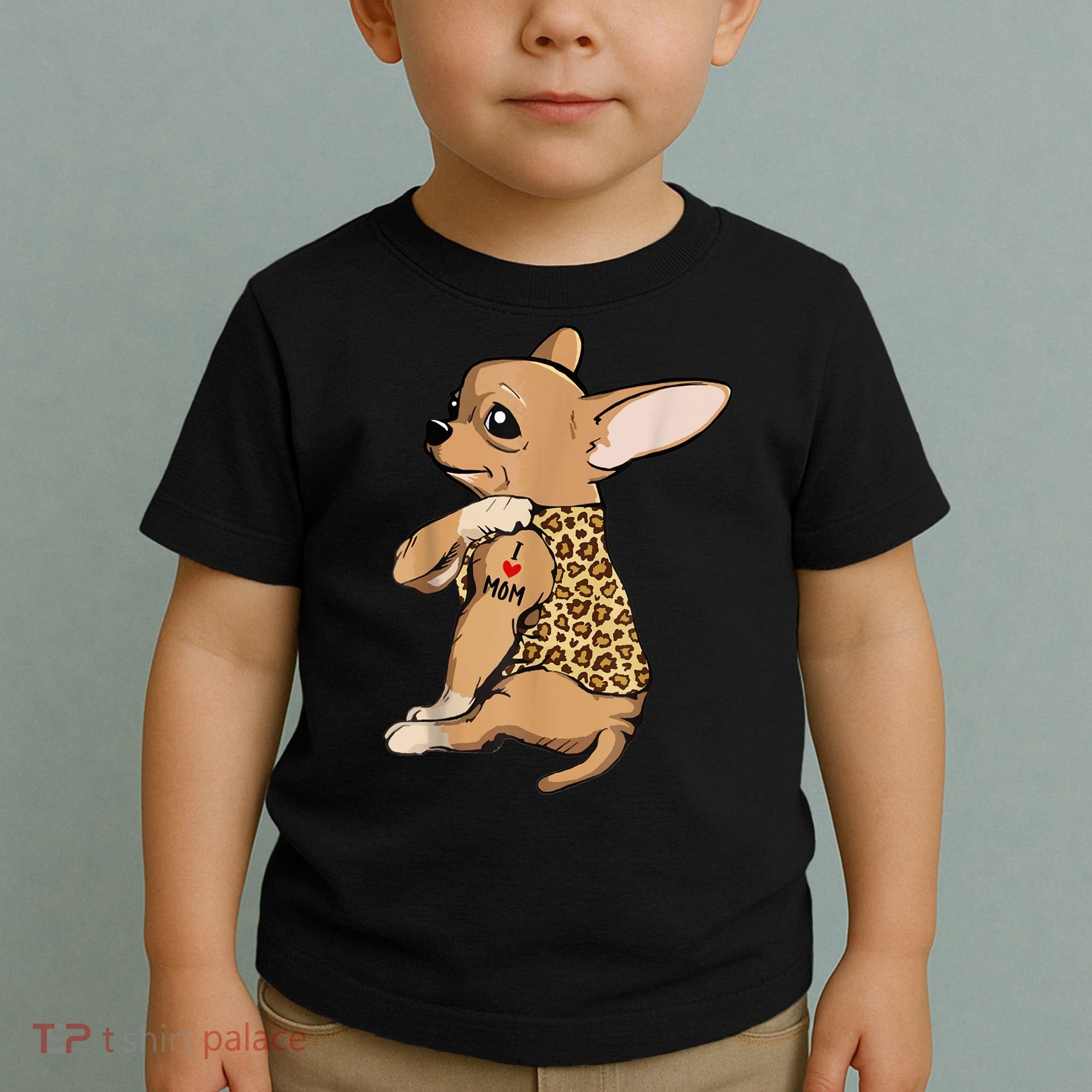 Chihuahua Tattoo I Love Mom Toddler T-Shirt