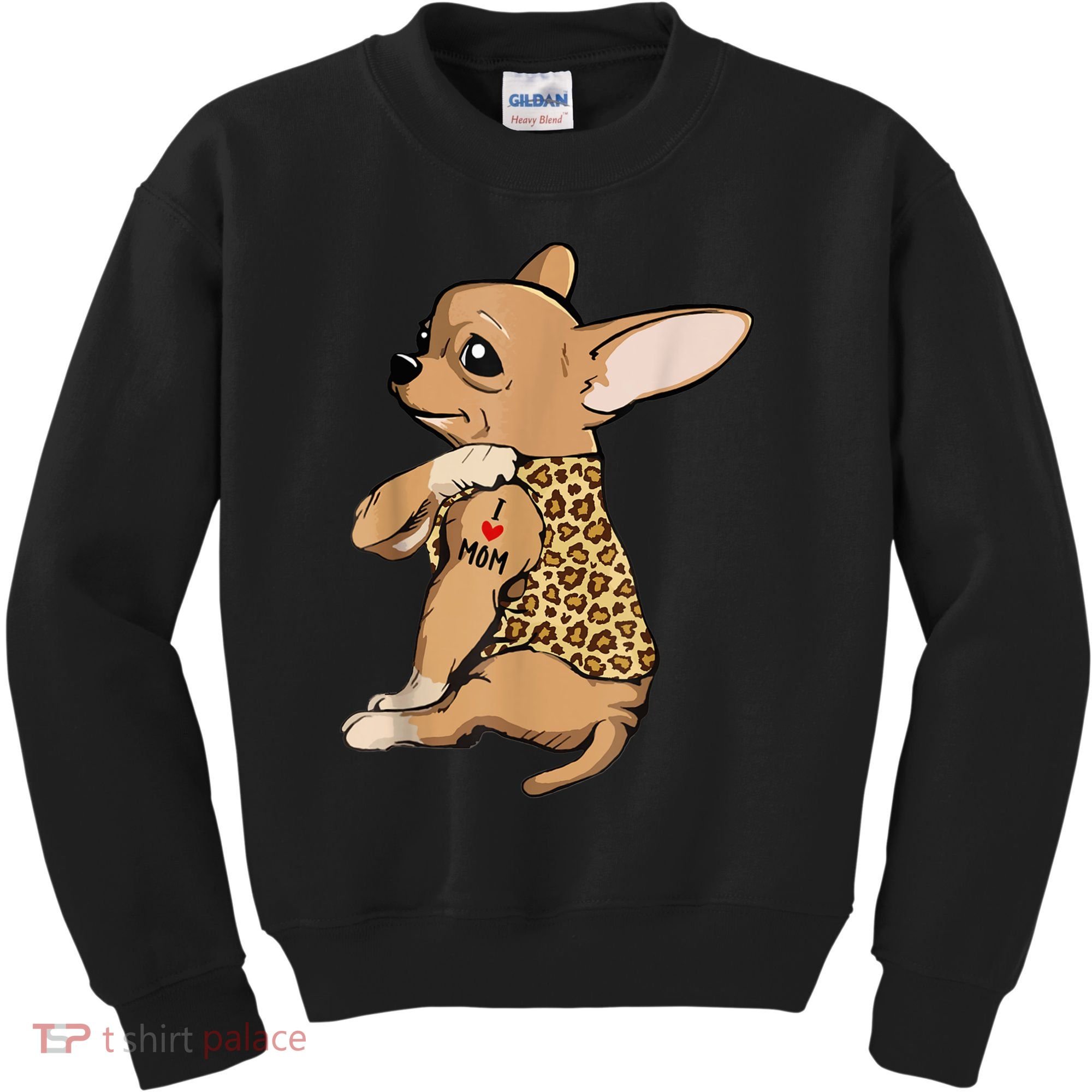 Chihuahua Tattoo I Love Mom Kids Sweatshirt