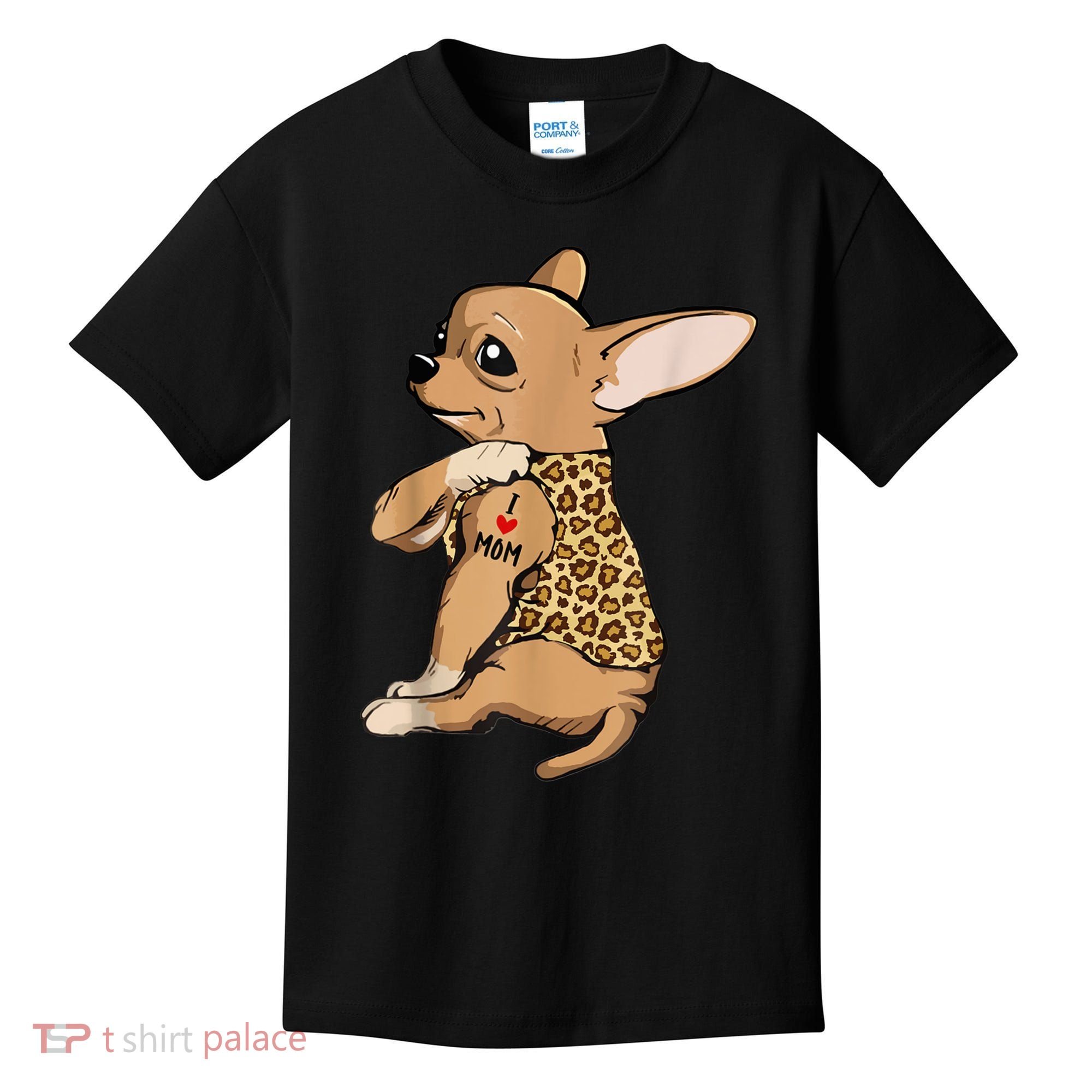 Chihuahua Tattoo I Love Mom Kids T-Shirt
