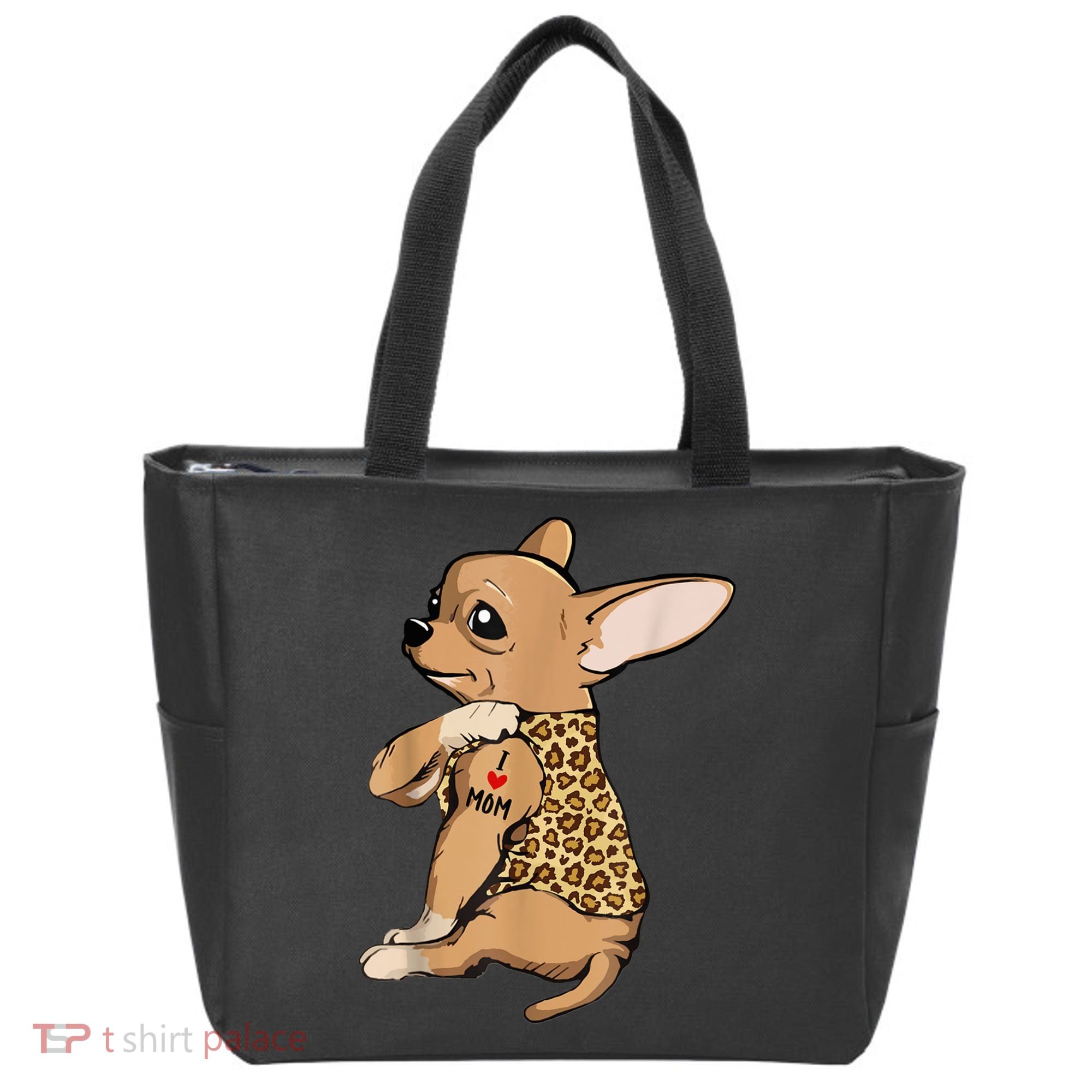 Chihuahua Tattoo I Love Mom Tote Bag