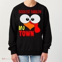 Coolest Turkey In Town Funny Thanksgiving Women's Sweatshirt thumb 0