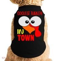 Coolest Turkey In Town Funny Thanksgiving Doggie Tank thumb 0
