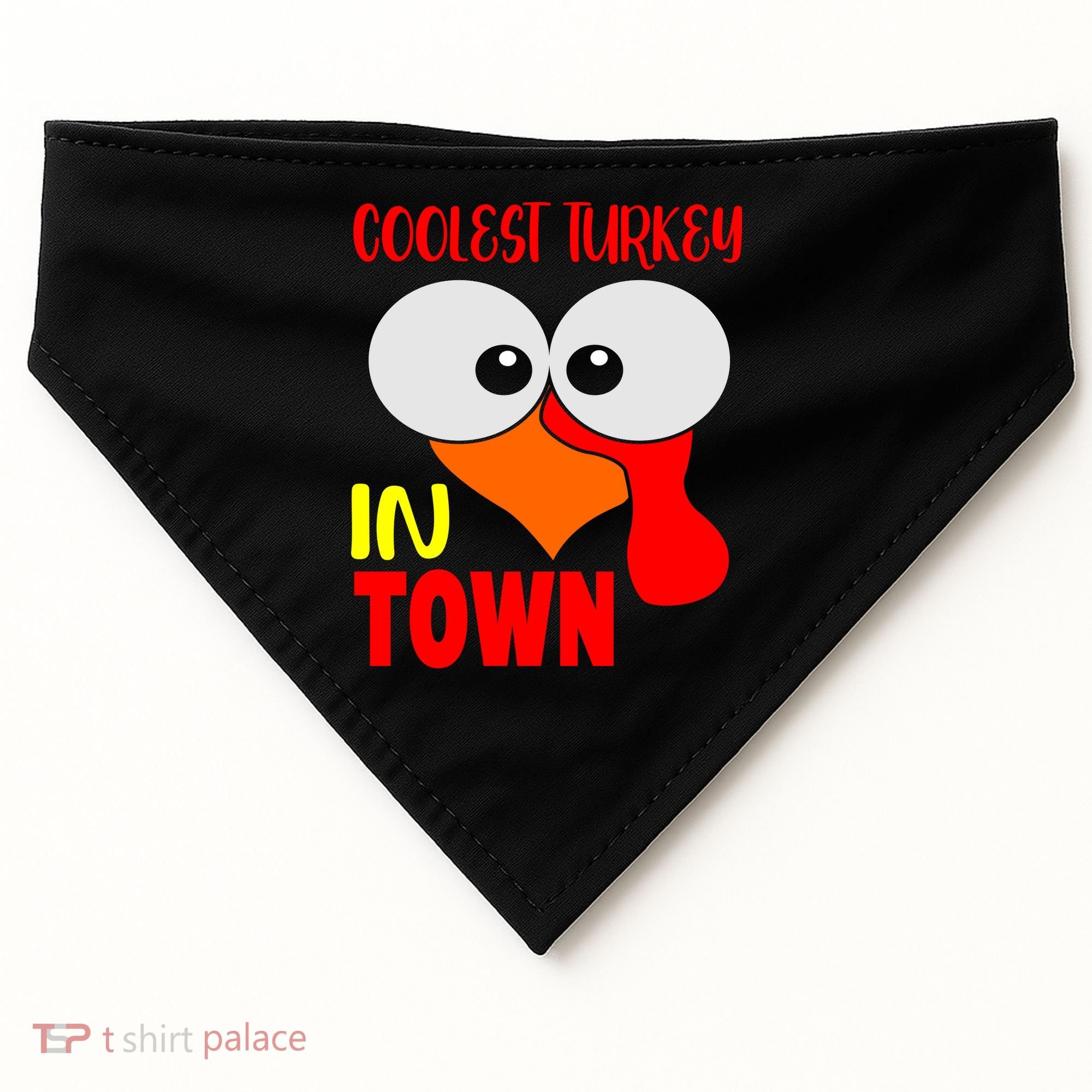 Coolest Turkey In Town Funny Thanksgiving USA-Made Doggie Bandana