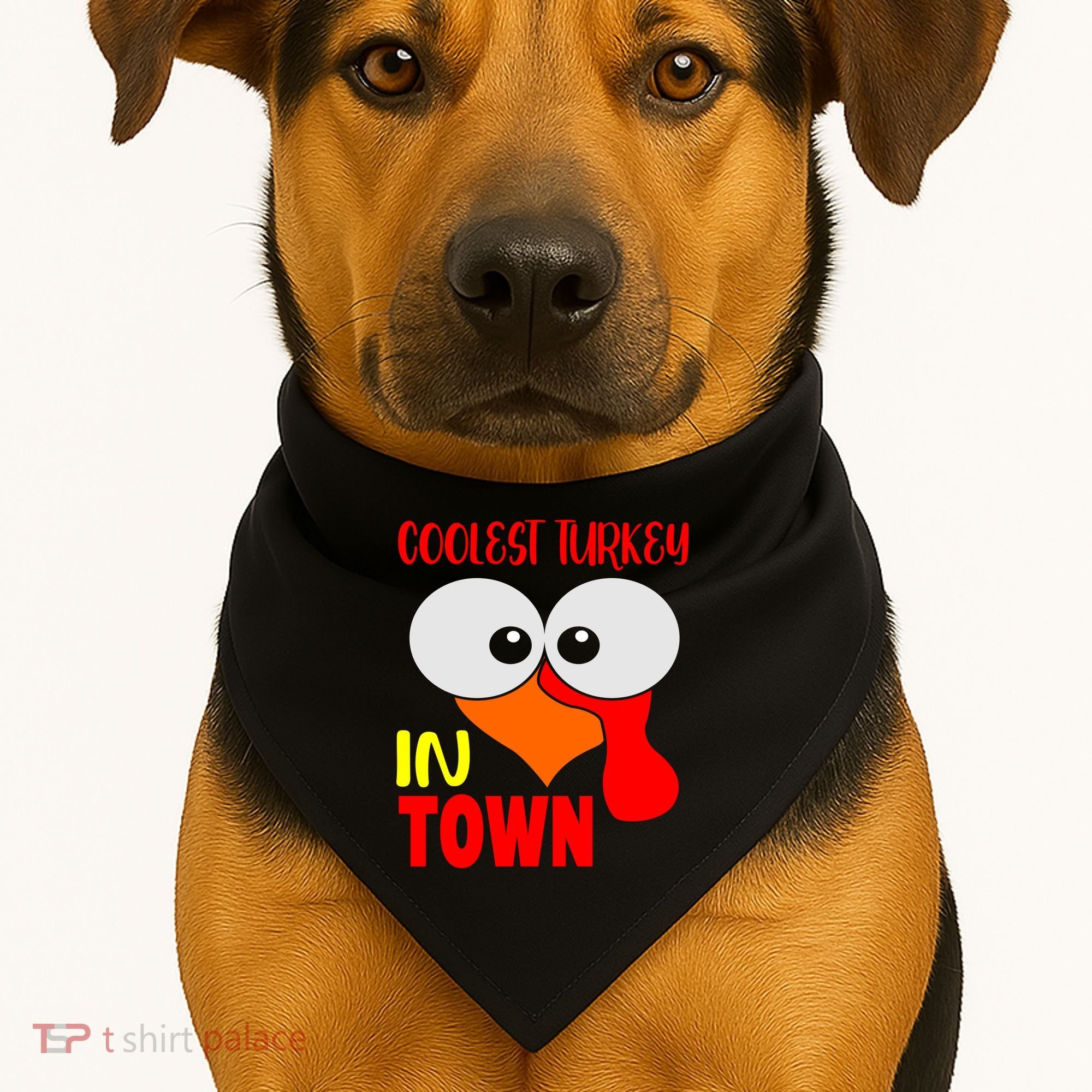 Coolest Turkey In Town Funny Thanksgiving USA-Made Doggie Bandana