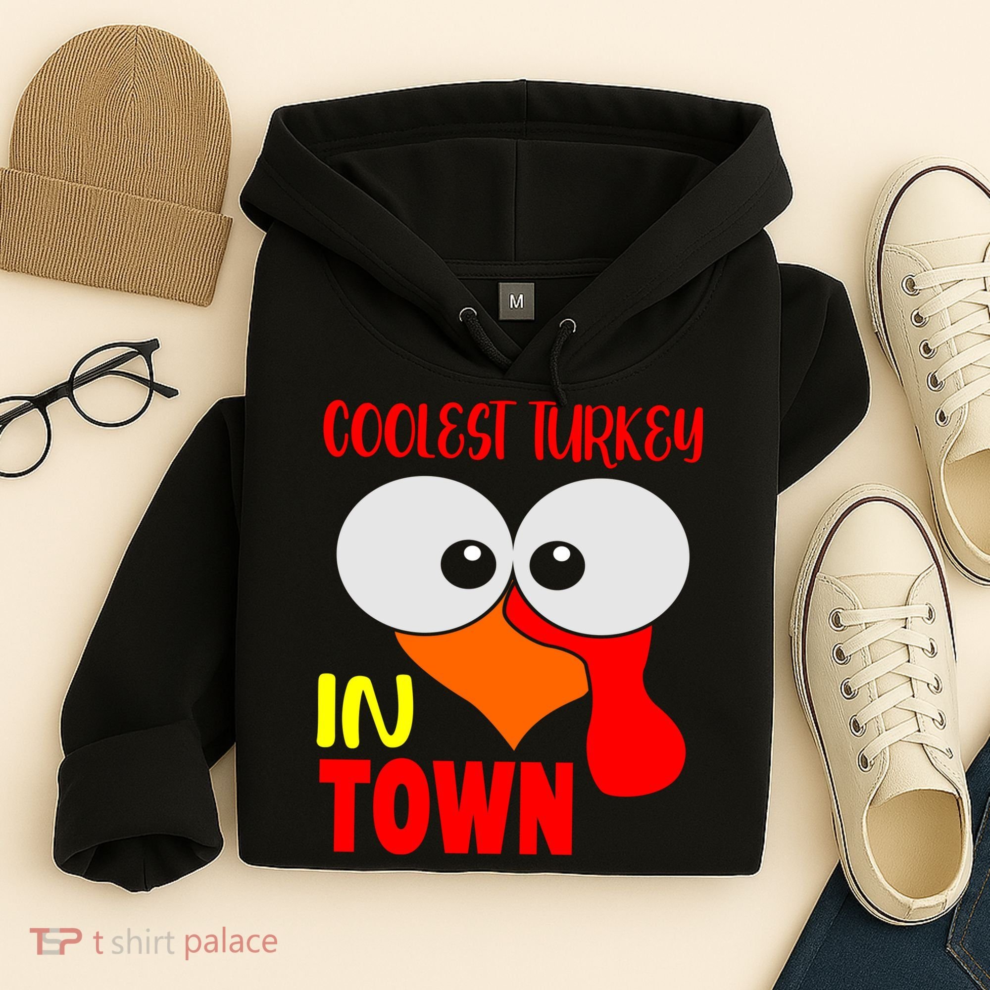 Coolest Turkey In Town Funny Thanksgiving Hoodie