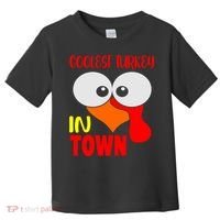 Coolest Turkey In Town Funny Thanksgiving Toddler T-Shirt thumb 0