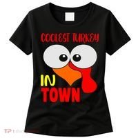 Coolest Turkey In Town Funny Thanksgiving Women's T-Shirt thumb 0