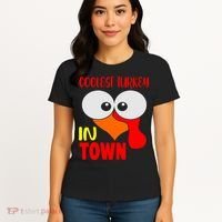 Coolest Turkey In Town Funny Thanksgiving Women's T-Shirt thumb 4