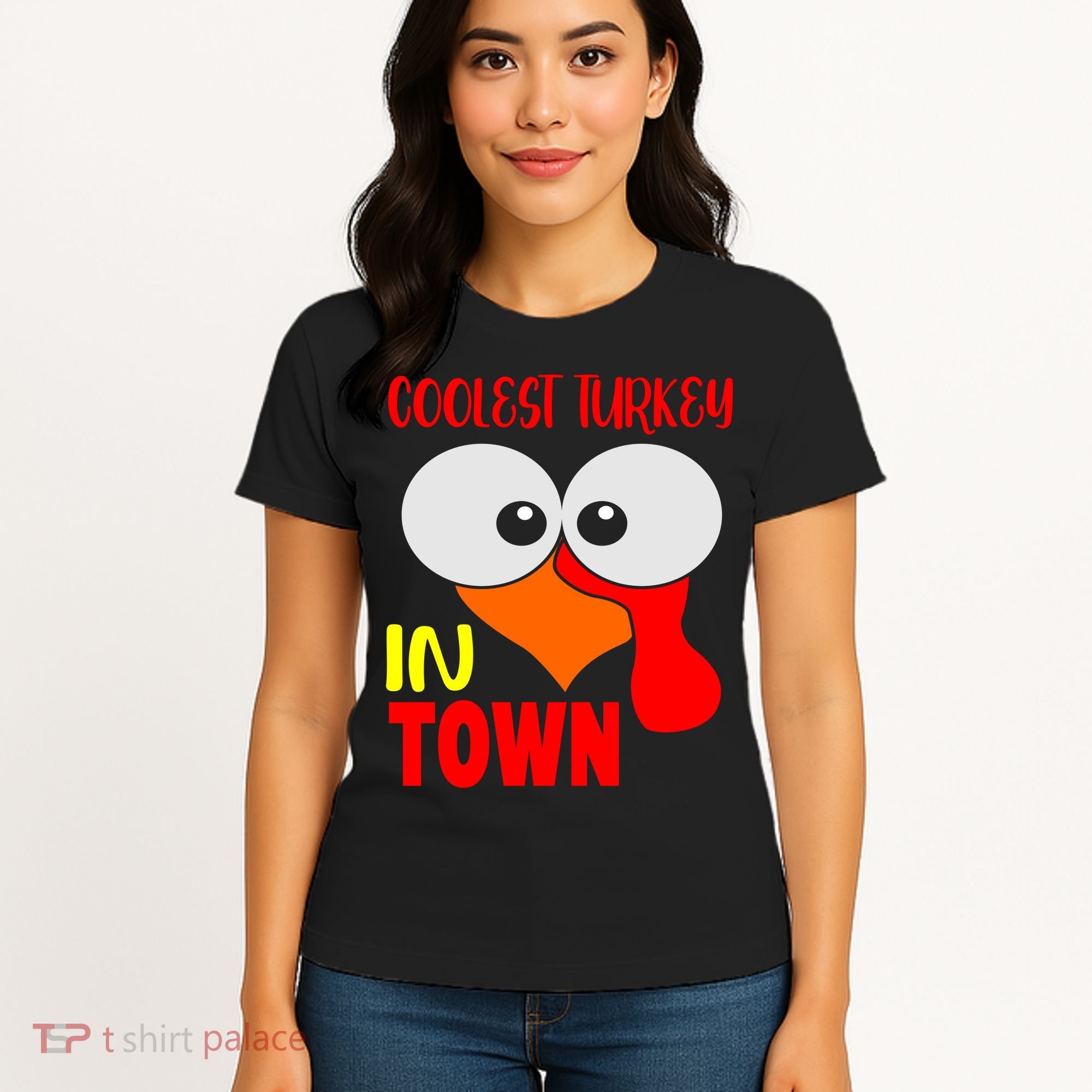 Coolest Turkey In Town Funny Thanksgiving Women's T-Shirt