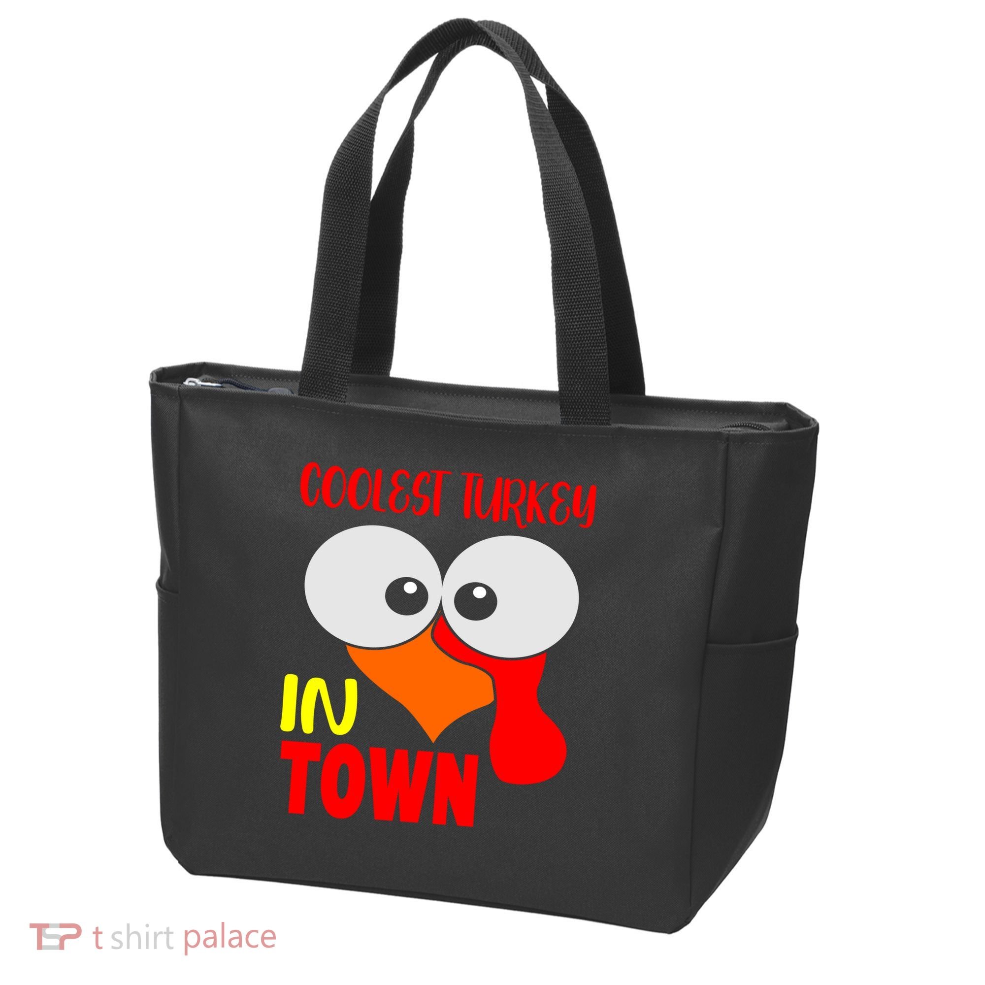 Coolest Turkey In Town Funny Thanksgiving Tote Bag
