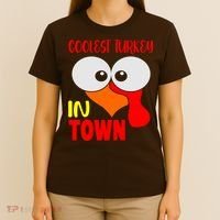 Coolest Turkey In Town Funny Thanksgiving T-Shirt thumb 4