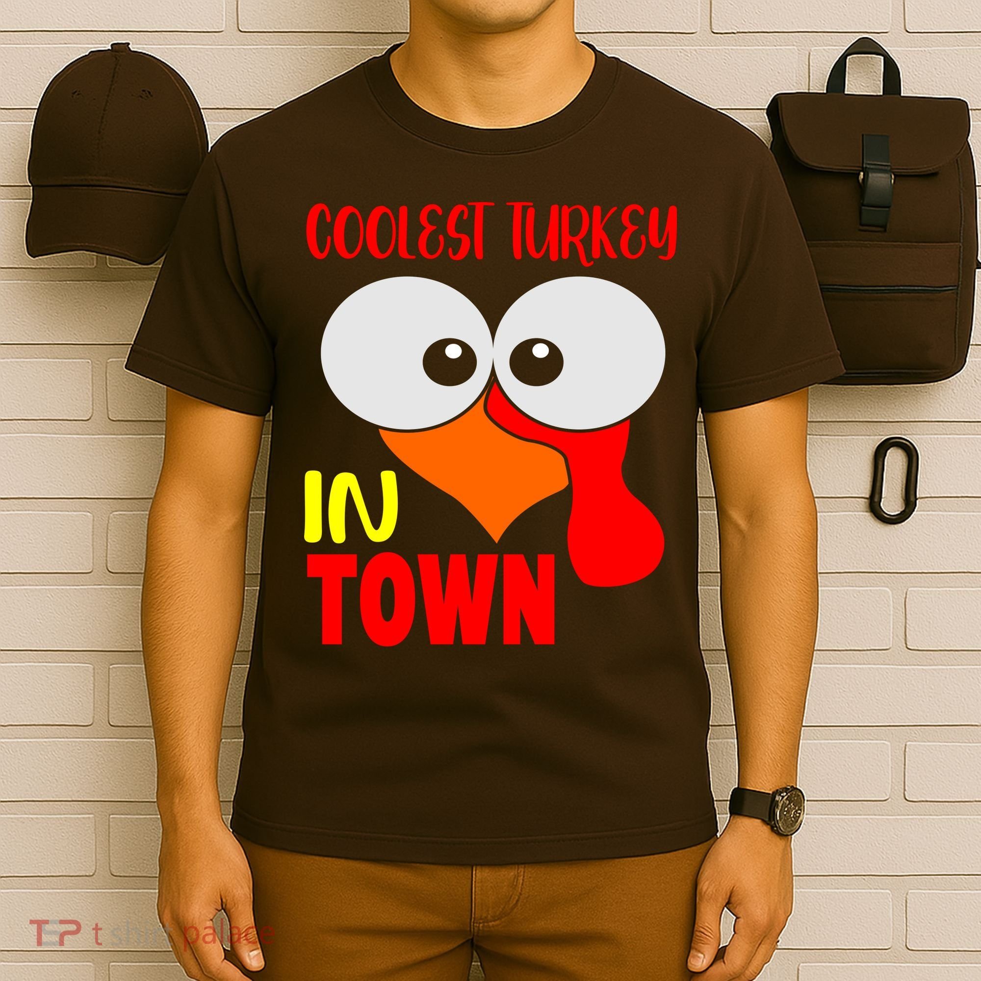 Coolest Turkey In Town Funny Thanksgiving T-Shirt
