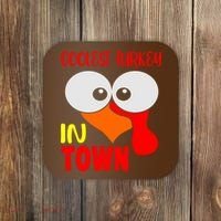 Coolest Turkey In Town Funny Thanksgiving Coaster thumb 0