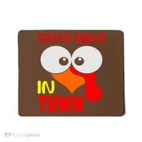 Coolest Turkey In Town Funny Thanksgiving Mousepad thumb 0