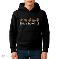 Capybara This Is How I Roll Cute Capy Rodent Kids Hoodie thumb 4