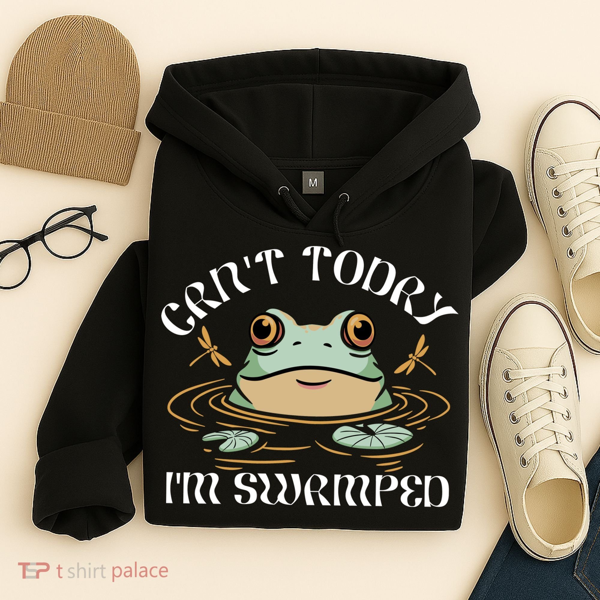 Can't Today I'm Swamped Toad Frog Meme Hoodie