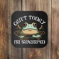 Can't Today I'm Swamped Toad Frog Meme Coaster thumb 0