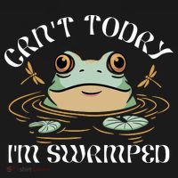 Can't Today I'm Swamped Toad Frog Meme Polo thumb 3