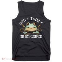 Can't Today I'm Swamped Toad Frog Meme Tank Top thumb 0