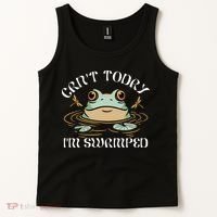 Can't Today I'm Swamped Toad Frog Meme Tank Top thumb 2