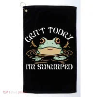 Can't Today I'm Swamped Toad Frog Meme Golf Towel thumb 0