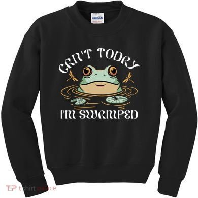 Can't Today I'm Swamped Toad Frog Meme Kids Sweatshirt