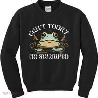 Can't Today I'm Swamped Toad Frog Meme Kids Sweatshirt thumb 0