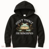 Can't Today I'm Swamped Toad Frog Meme Kids Hoodie thumb 0