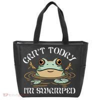Can't Today I'm Swamped Toad Frog Meme Tote Bag thumb 0