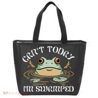 Can't Today I'm Swamped Toad Frog Meme Tote Bag thumb 0