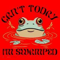 Can't Today I'm Swamped Toad Frog Meme Santa Hat thumb 1