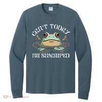 Can't Today I'm Swamped Toad Frog Meme Long Sleeve Shirt thumb 0