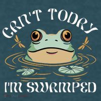 Can't Today I'm Swamped Toad Frog Meme Long Sleeve Shirt thumb 2