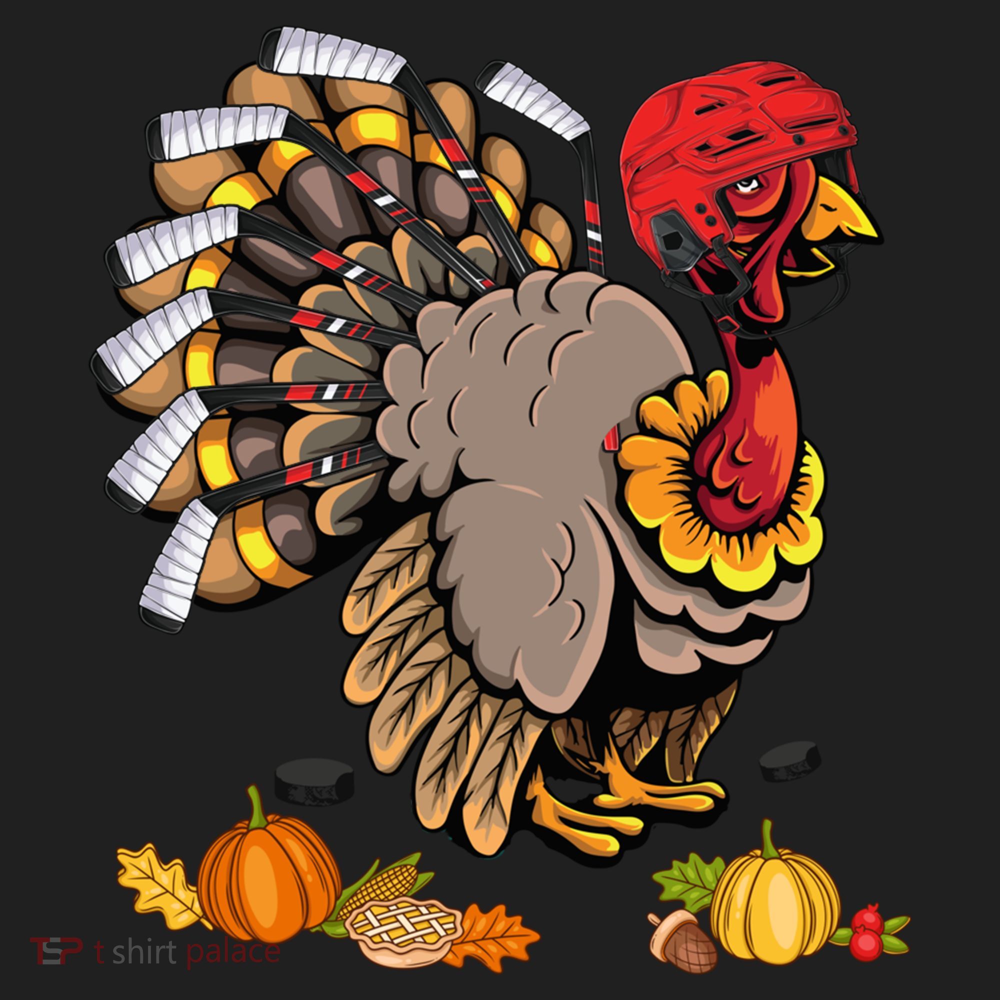 Cute Turkey Ice Hockey Player Turkeys Day Happy Thanksgiving Gift Women's Sweatshirt