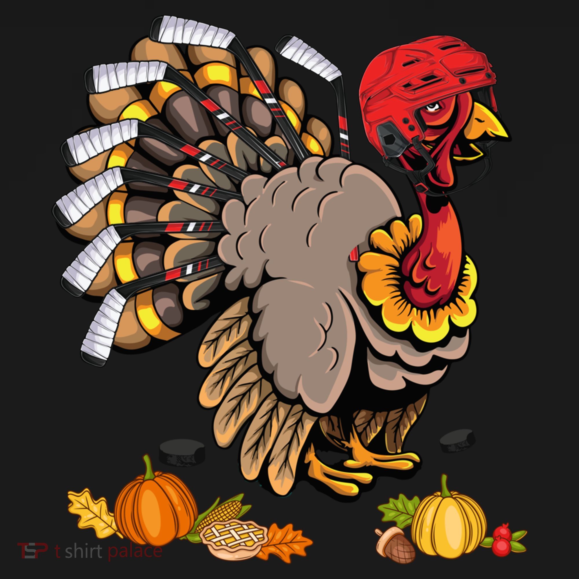 Cute Turkey Ice Hockey Player Turkeys Day Happy Thanksgiving Gift Women's Hoodie