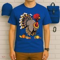 Cute Turkey Ice Hockey Player Turkeys Day Happy Thanksgiving Gift T-Shirt thumb 6