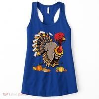 Cute Turkey Ice Hockey Player Turkeys Day Happy Thanksgiving Gift Women's Tank Top thumb 0