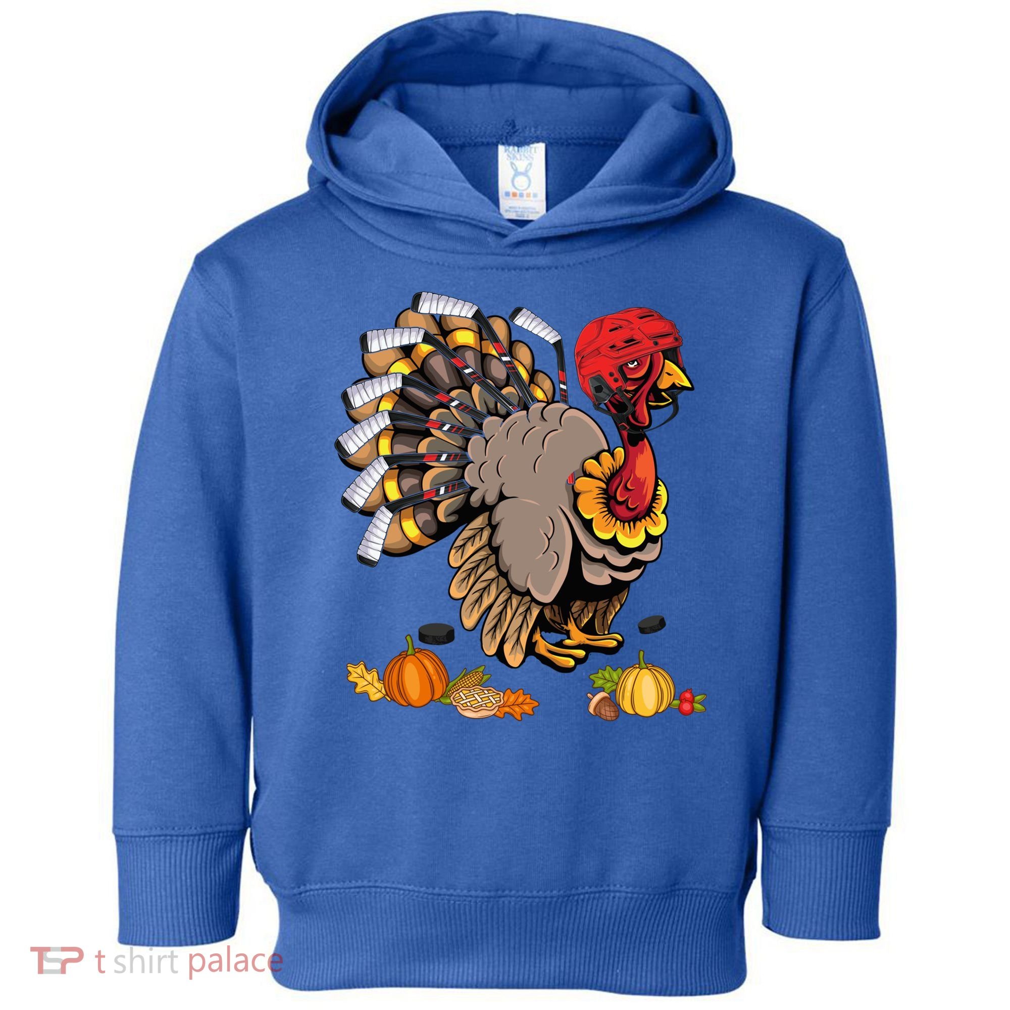 Cute Turkey Ice Hockey Player Turkeys Day Happy Thanksgiving Gift Toddler Hoodie