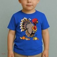 Cute Turkey Ice Hockey Player Turkeys Day Happy Thanksgiving Gift Toddler T-Shirt thumb 2