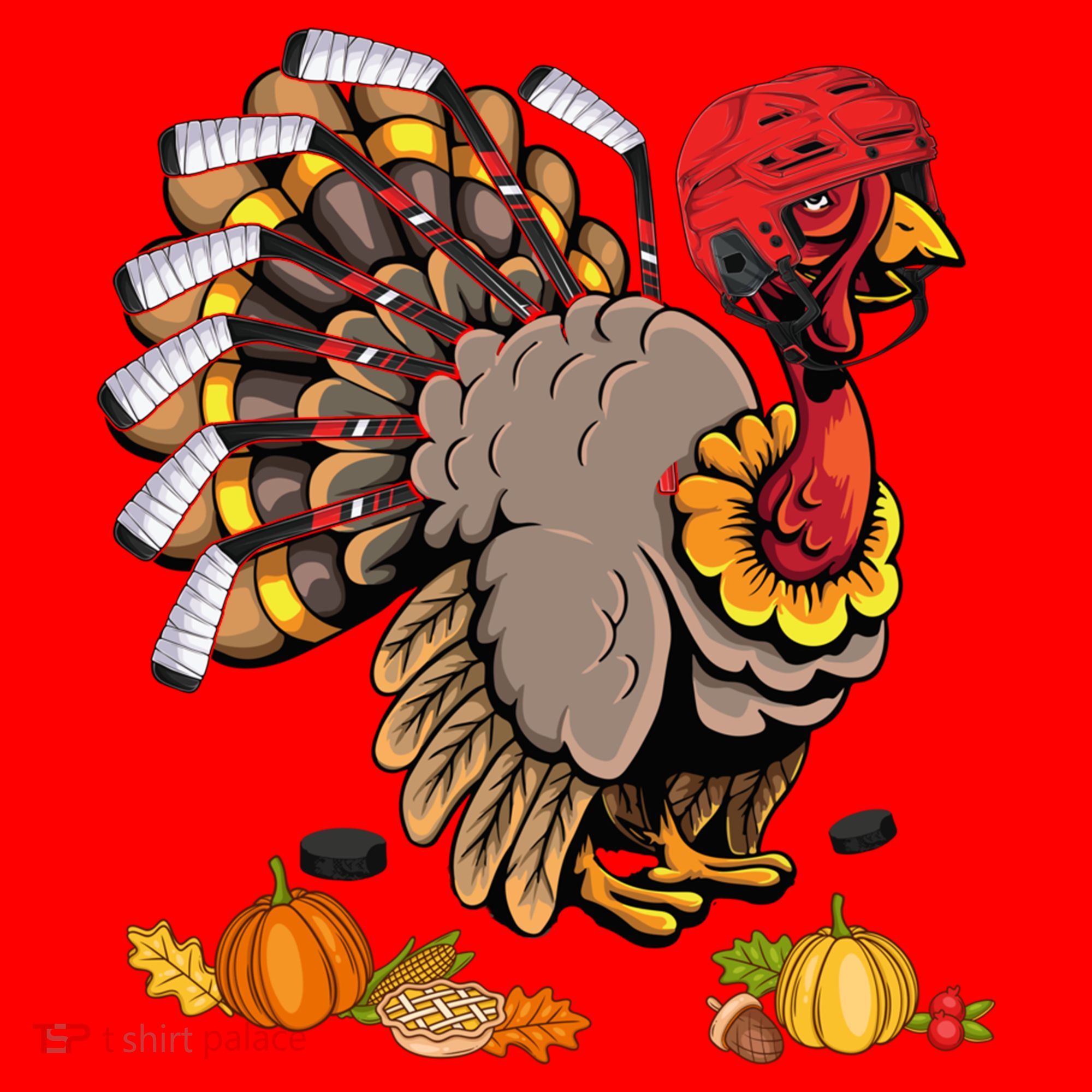 Cute Turkey Ice Hockey Player Turkeys Day Happy Thanksgiving Gift Santa Hat