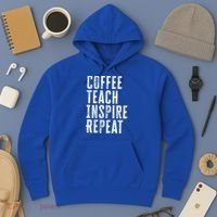 Coffee Teach Inspire Repeat For Teacher Coffee Lover Cute Gift Hoodie thumb 3