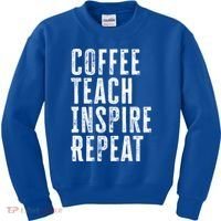 Coffee Teach Inspire Repeat For Teacher Coffee Lover Cute Gift Kids Sweatshirt thumb 0