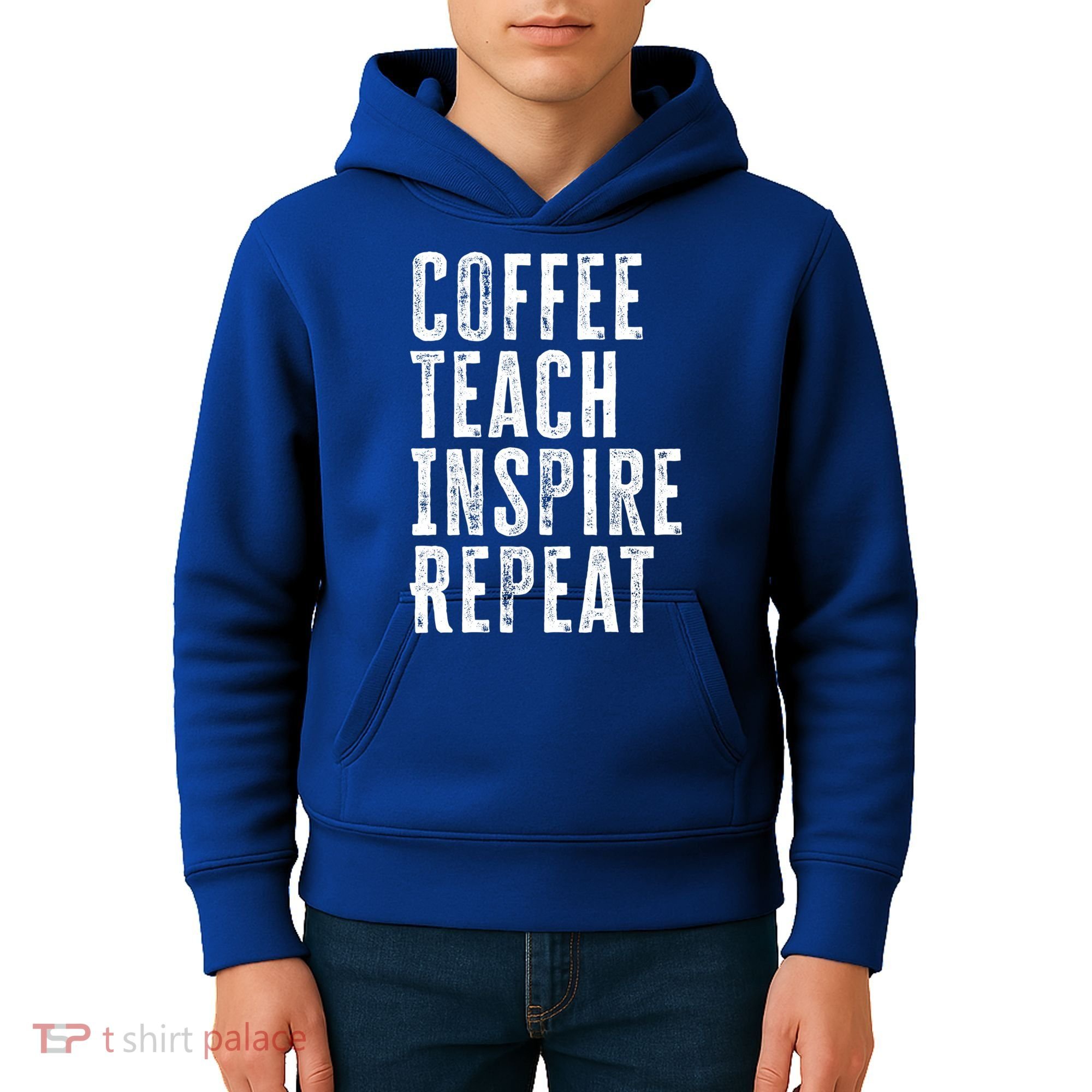 Coffee Teach Inspire Repeat For Teacher Coffee Lover Cute Gift Kids Hoodie