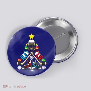 Christmas Tree Ice Hockey Christmas Tree Hockey Stick Gloves Great Gift Button