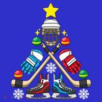 Christmas Tree Ice Hockey Christmas Tree Hockey Stick Gloves Great Gift Tumbler thumb 3